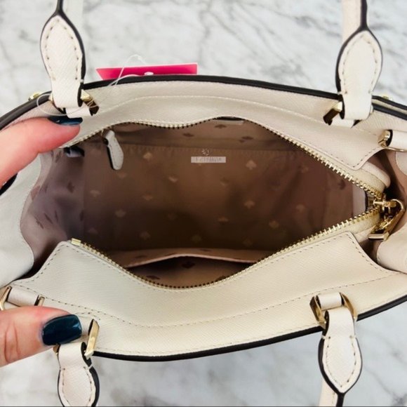 Kate Spade Staci Parchment White Small Satchel Crossbody - Picture 8 of 11